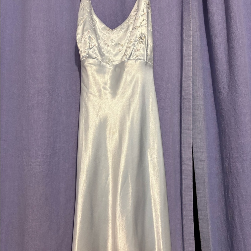 Elegant light blue Satin Gown